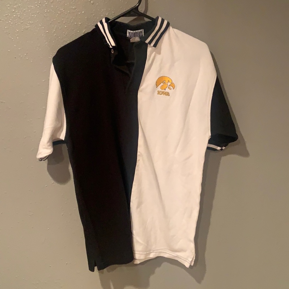 Black and White Hawkeye button down